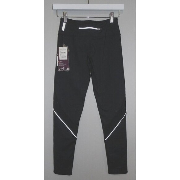 ZELLA slim fit black leggings with reflective trim 28" inseam women's size S NEW - Picture 3 of 5